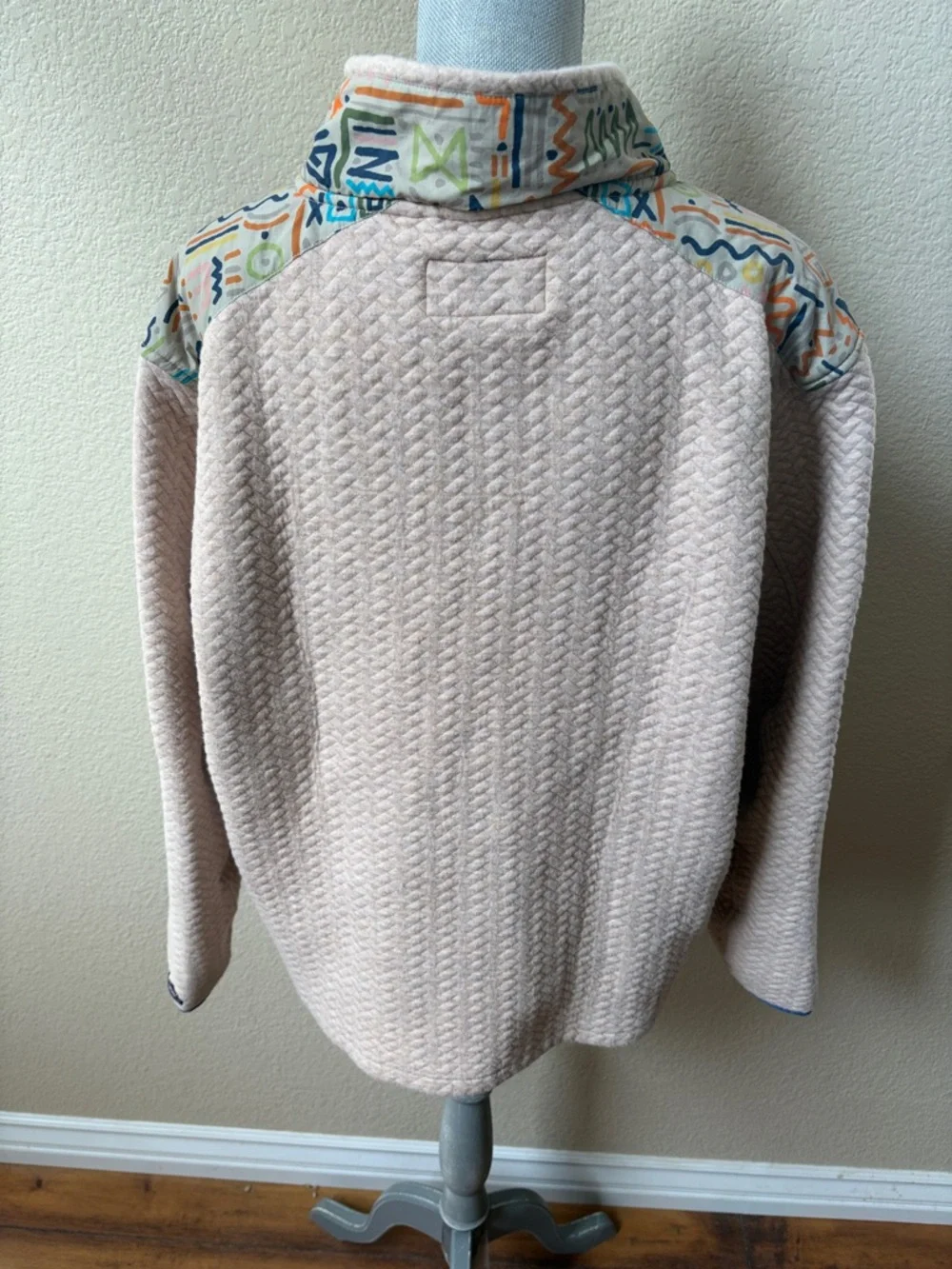 Chubbies Men’s Cream Quilted Quarter Zip Pullover Sweatshirt XL
